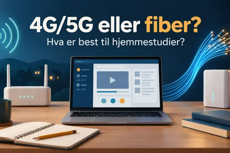 4G/5G eller fiber – hva er best til hjemmestudier?
